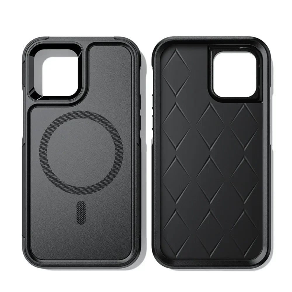 Magnetic Case for iPhone 16 15 14 Pro Max Plus 13 mini 12 for MagSafe Military Grade Drop Protective Tough Shockproof Case