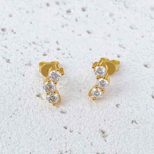 D 3.5mm Moissanite Stud Earrings Lab Diamond 925 Sterling Silver Gold Plated Gemstone Wedding Earring Jewelry Certified