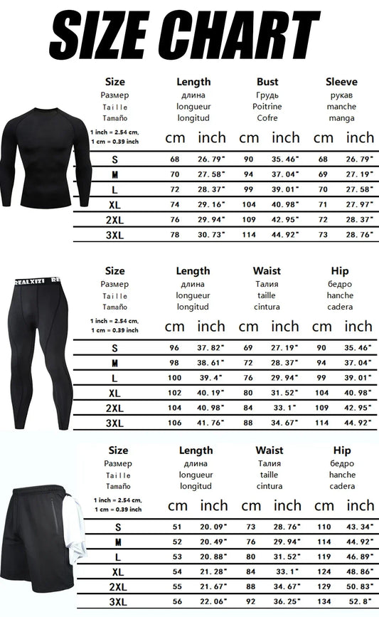 Bat Graphic Print Long Sleeve Set Men's Compression T-Shirt Shorts Pants Suit 3 Piece Set Spring Summer Gym Fitness Sportswear