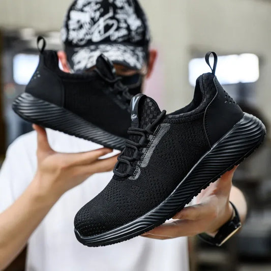 Men's Anti Smashing and Anti Stabbing Lightweight Comfortable, Breathable Protective and Safety Shoes
