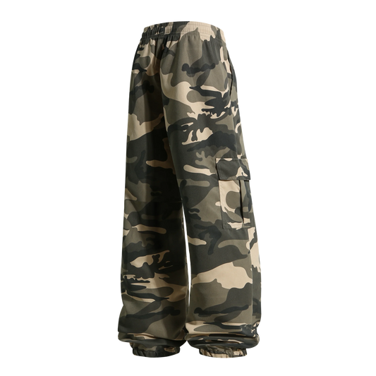 Men's Camouflage Cargo Pants Sweatpants Outdoor Bunched Long Trousers Casual Autumn Multi-Pocket Durable Workwear Male Trouser