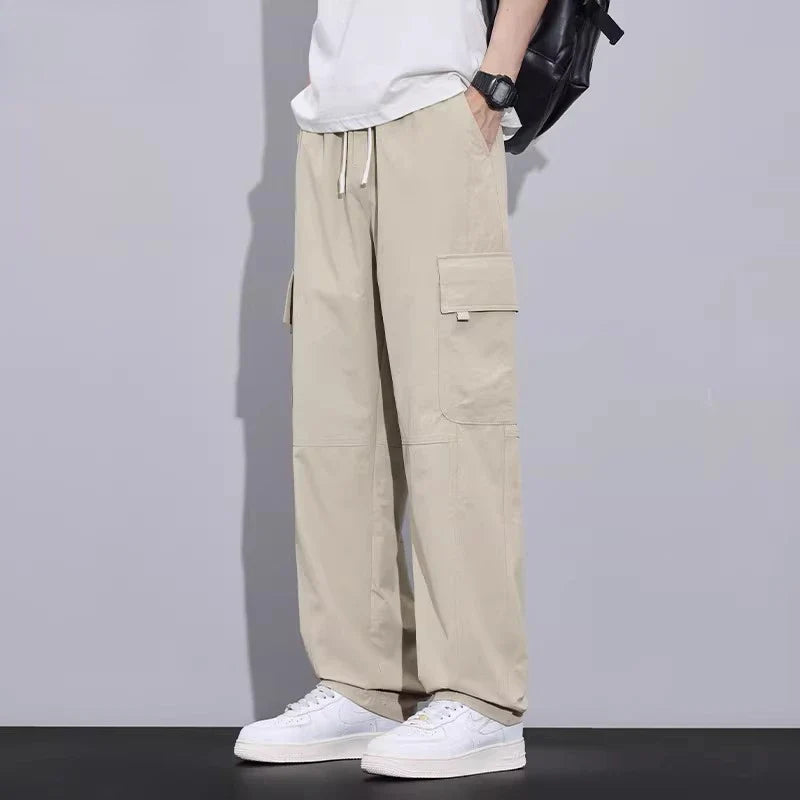 Brand Clothing Spring Summer Men's Cargo Pants Loose Straight Parachute Pants Sport Casual Long Trousers Male