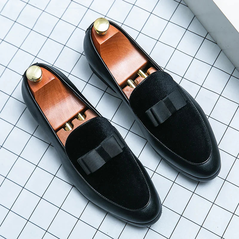 Social Leather Men British Business shoes Men Brogue Shoe Wedding Men's Dress Formal Shoes Large Size 48 Bow Loafers Male