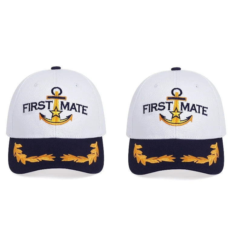Men Women Baseball Caps Embroidered Captain & First Mate Hats Boating Marine Sailor Party Fun Hat