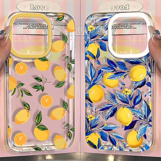 Summer Fruit Lemon Clear Phone Case for iPhone 16 15 14 13 12 11 Pro Max 16E XR XS X 16 Plus 17 Air Transparent Soft TPU Cover