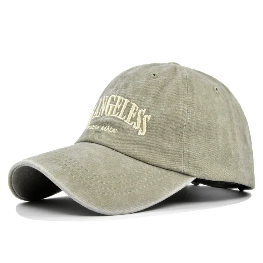 Los Angeles Baseball Cap Men Women Letter Embroidered Hip Hop Hats Vintage Wash Cotton Soft Top Sun Visor Hats Unisex Casual Cap