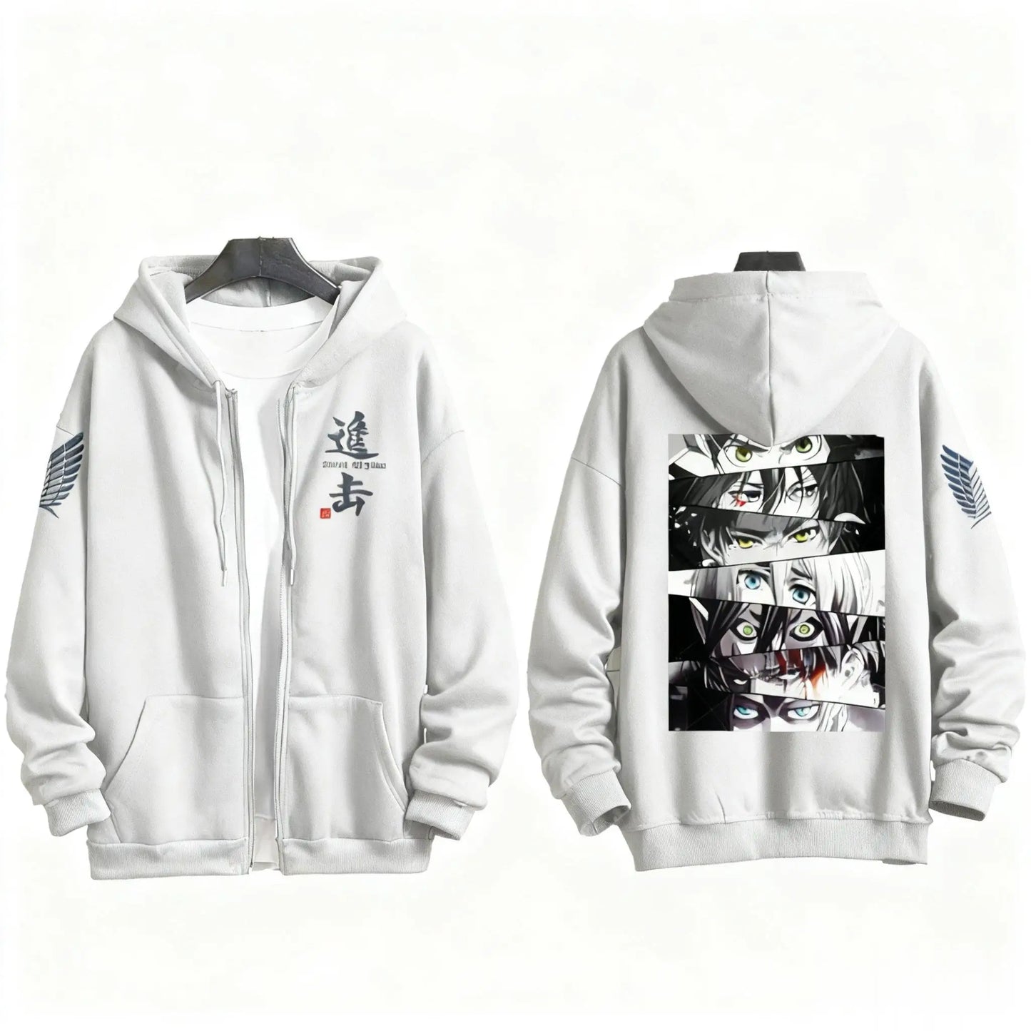Japanese Anime Print Zip Up Hoodie Men Women Sweatshirt Streetwear Oversized Casual Long Sleeve Jacket Cosplay Spring Autumn New