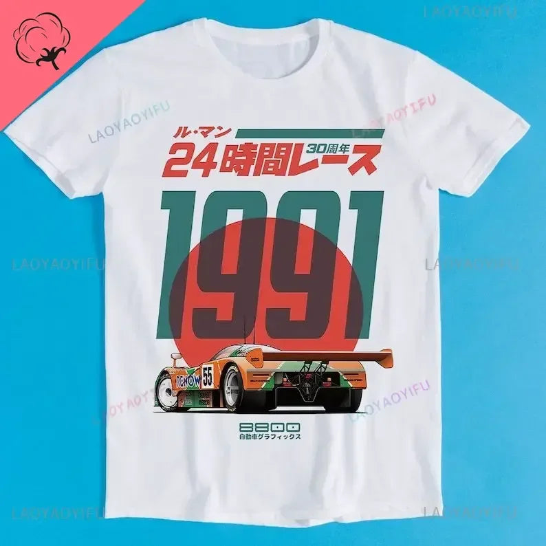 Camiseta de Algodão Engraçada Presente 787B Aniversário de 30 Anos Le Mans Retrô Engraçado Desenho Gamer Anime Cult Meme Filme Música Japonês