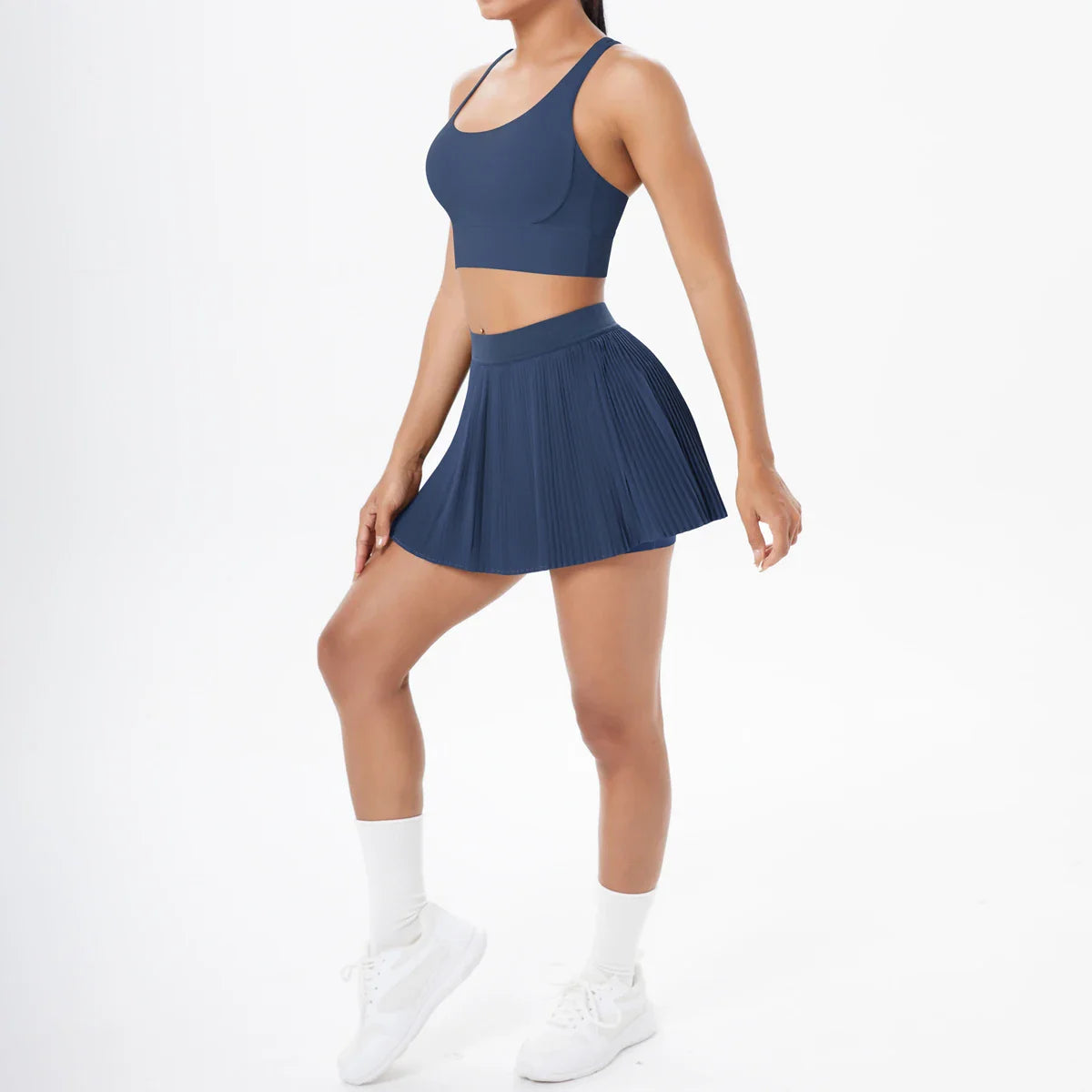 2pcs New Sexy Yoga Set Backless Cross Straps Sports Bra Fashion Breathable Culotte Yoga Shorts With Pocket Gym Women Sports Set