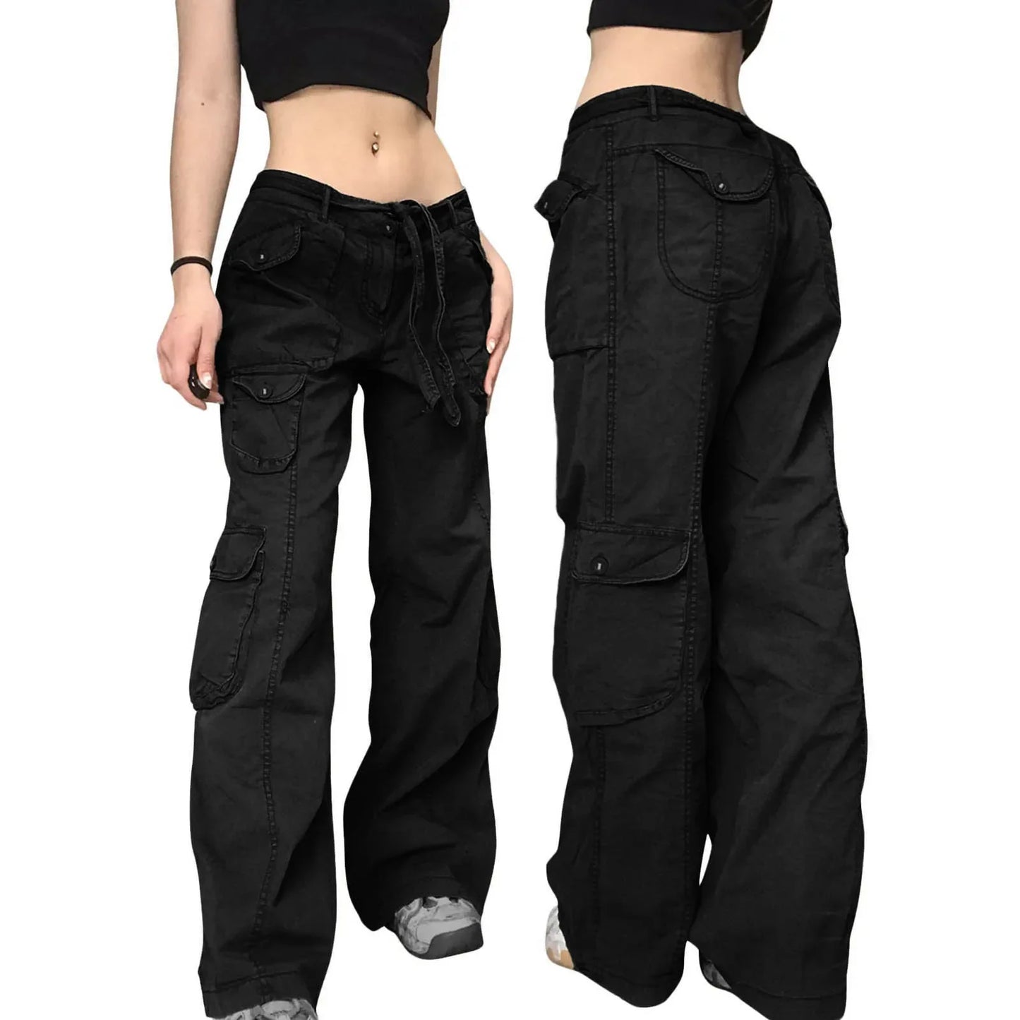 Women's Cargo Pants Women Fashion Vintage Low Rise Pants