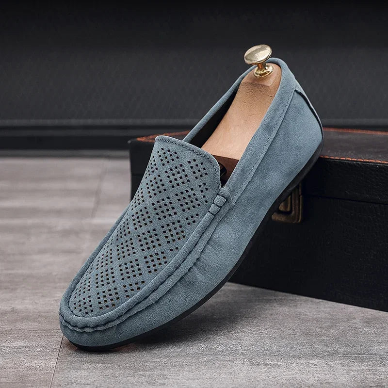 Sapatos Casuais Masculinos de Camurça de Verão, Respiráveis, Leves, de Couro, para Caminhada, Antiderrapantes e Leves para Dirigir
