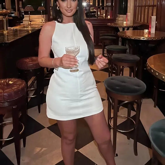 White Black Dress Women Off Shoulder Halter Short Dresses Summer Elegant Party Dresses Bodycon Red Blue Mini Dress
