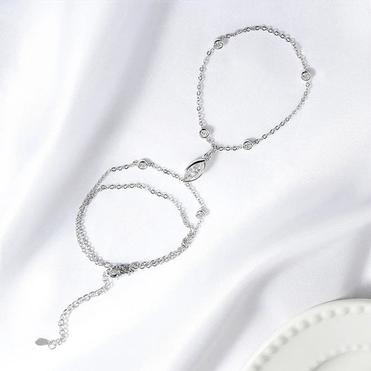 Marquise Cut Bubbles Moissanite Bracelets for Women Adjustable 14-19cm Lab Grown Diamond Chain Pure S925 Silver Jewelry