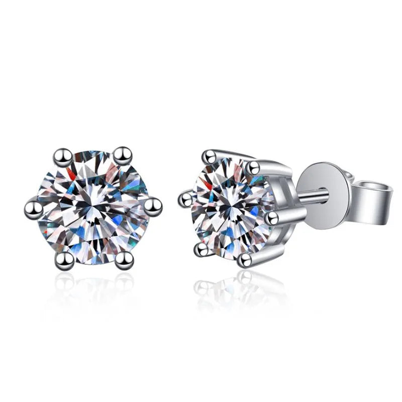 Screw Thread 1-4CT Moissanite Earring Studs for Women Men Solitaire Ear Stud 100% S925 Solid Silver White Gold Plated