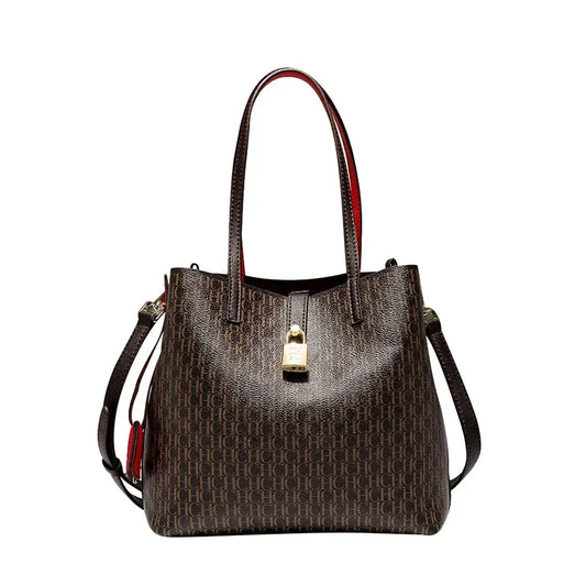 Women's Large Capacity Handbag Daily Commuting High-end Versatile PU Material Letter Printed Design Women's Crossbody Bag