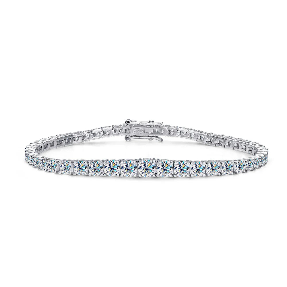100% 925 Sterling Silver Gradient Size Moissanite Tennis Bracelet For Women Diamond Bangle Luxury Fine Jewelry Gift