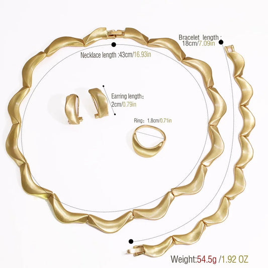 Fashion Simple Women Jewelry Set Cloud Shape Choker Necklace Smooth Metal Bracelet Italian Jewellery 2025 Christmas Gift