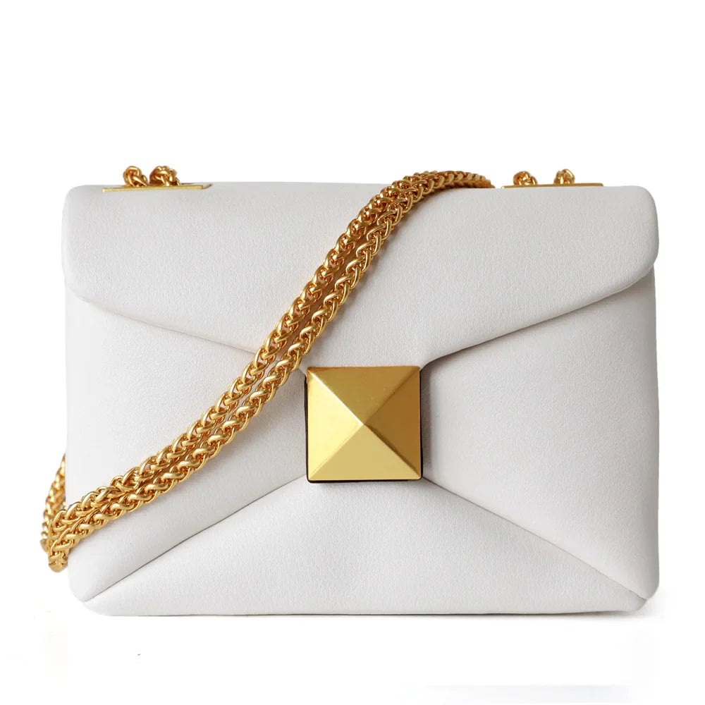 Luxury Designer Women's Crossbody Bag Real Leather Small Square High Quality Cowhide Underarm Shoulder Fashion Bag