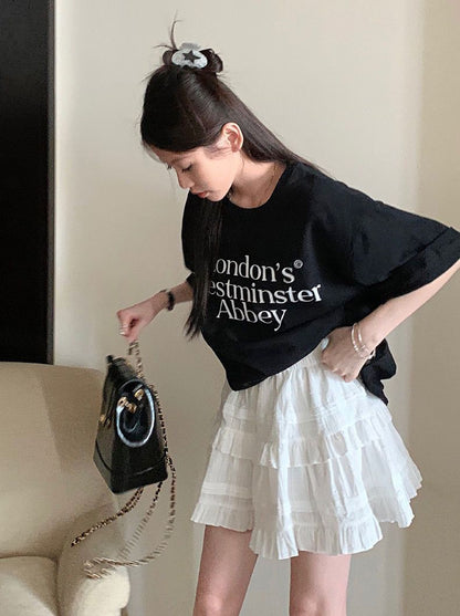 Summer Kawaii White Ruflles Skirt Women Fashion Slim Fit Mini Skirts Girls Y2k Versatile Elastic High Waist A-Line Back Faldas