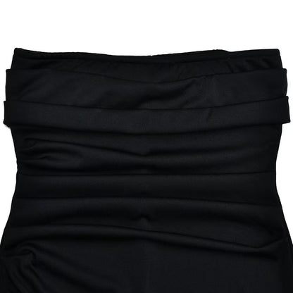 Black Off-shoulder Strapless Backless High Split Maxi Dress For Women Sleeveless Bodycon Club Party Evening Long Dress Clothes