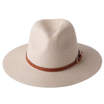 56-58-59-60CM Natural Panama Soft Shaped Straw Hat Summer