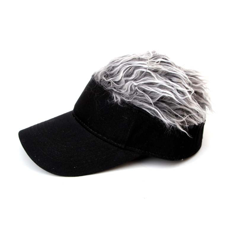 New Unisex Casual Camouflage Visor Hat Men Women Adjustable Sun Sunshade Hip Hop Baseball Cap With Spiked Hairs Wigs Casquatte