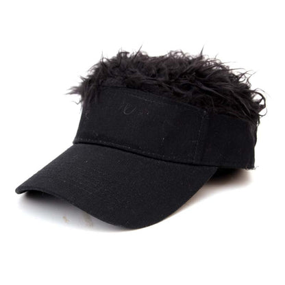 New Unisex Casual Camouflage Visor Hat Men Women Adjustable Sun Sunshade Hip Hop Baseball Cap With Spiked Hairs Wigs Casquatte