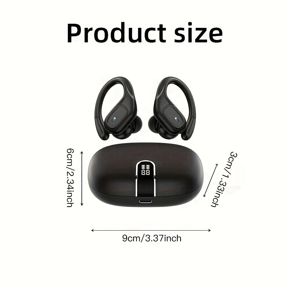 Wireless Earphones - Stereo Audio, ENC Noise Cancelling, LED Display