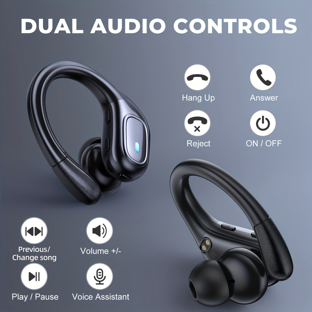 Wireless Earphones - Stereo Audio, ENC Noise Cancelling, LED Display