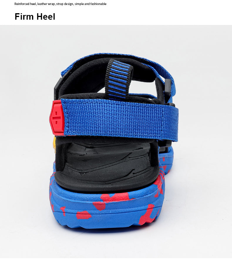 Summer Beach Boy Children Sandals Fashion Shoes Lightweight Non-slip Soft Bottom Shading Leather Boys Comfortable