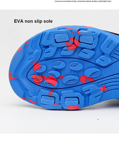 Summer Beach Boy Children Sandals Fashion Shoes Lightweight Non-slip Soft Bottom Shading Leather Boys Comfortable