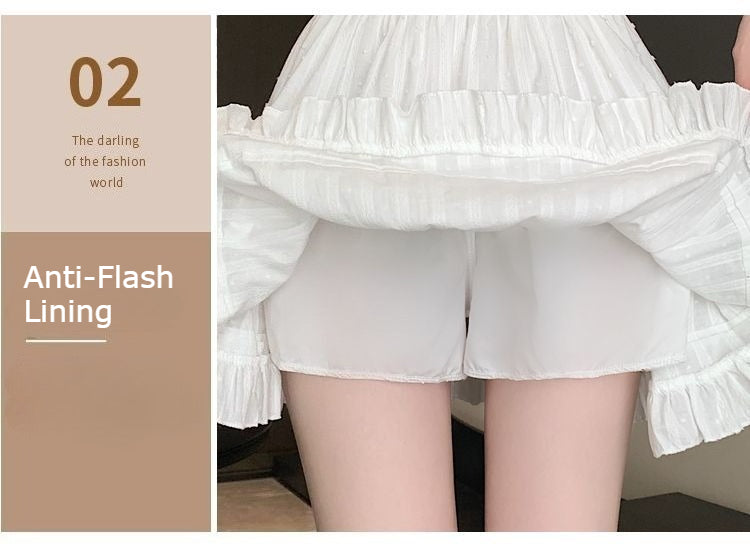 Kawaii White High Waist Pleated Mini Skirts for Women Summer Slim A-Line Skirt Y2K Versatile Puff Tiered Faldas for Girls Female