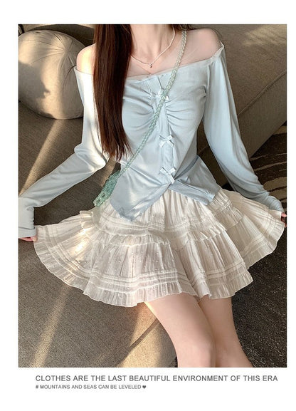 Summer Kawaii White Ruflles Skirt Women Fashion Slim Fit Mini Skirts Girls Y2k Versatile Elastic High Waist A-Line Back Faldas