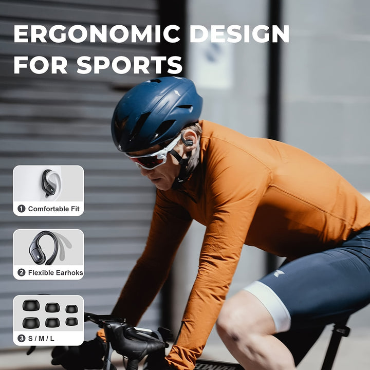 Wireless Earphones - Stereo Audio, ENC Noise Cancelling, LED Display