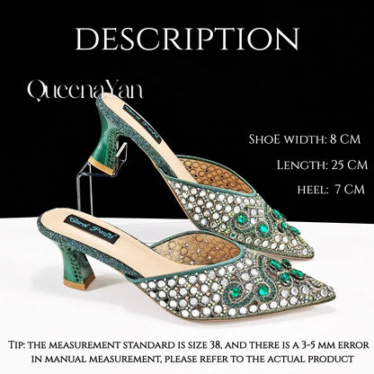 BLUE Rhinestone-encrusted Sex Ladies Shoes / MATCHING  SPARKING MINI BAG (SPECIAL COLLECTION)