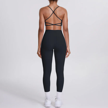 Yoga Suit Sports Set Gym Seamless High Impact Sports Bra Women's High Waist and Hips Tight Peach Buttocks Pants Womens Sportswea