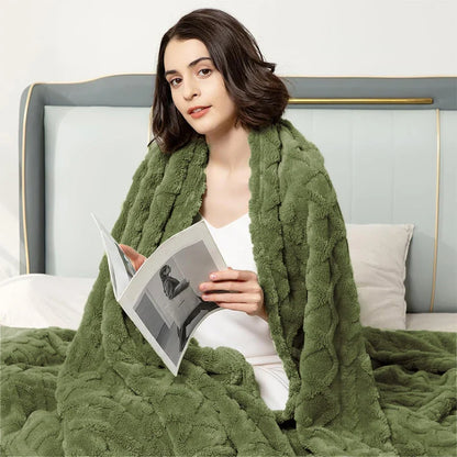 Soft Cozy Velvet Taffeta Blanket, Warm for Bed Sofa Office, Elegant Home Decor, Perfect Gift for All, Durable and Double-sided