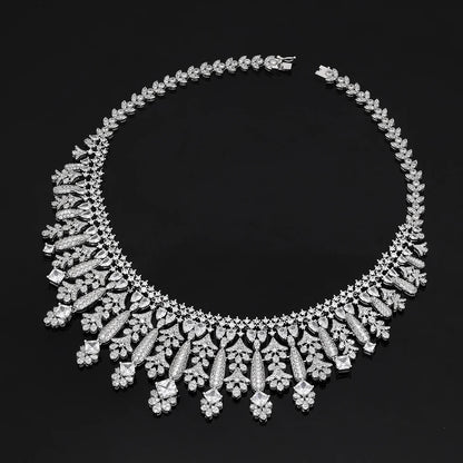 4pcs Bridal Zirconia Full Jewelry Sets For Women Party, Luxury Dubai Nigeria CZ Crystal Wedding Jewelry Sets