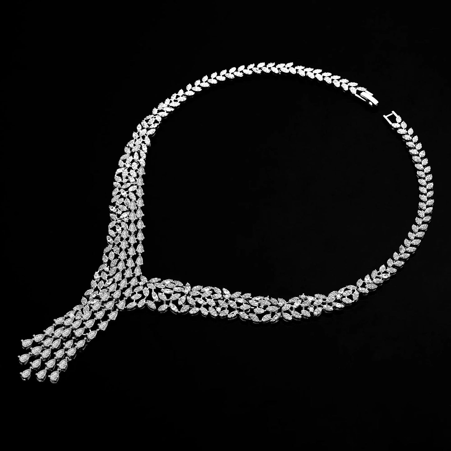 Bridal Zirconia Full Jewelry Set for Ladies Party Luxury Dubai Nigeria CZ Crystal Wedding Necklace Set
