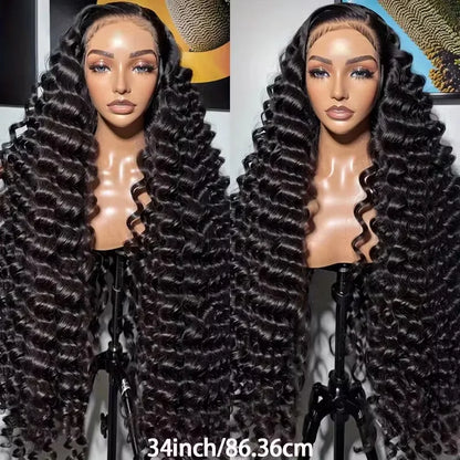 Loose Deep Wear And Go Glueless 5x5 13x6 HD Transparent Lace Front Wigs Pre Plucked Brazilian Human Hair Wigs 42 Inch Women Wigs