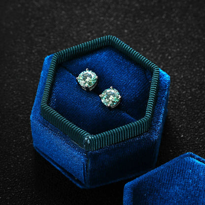 D Color Moissanite Earring S925 Sterling Sliver Plated with 18k White Gold Earring for Women Man Sparkling Fine Jewelry