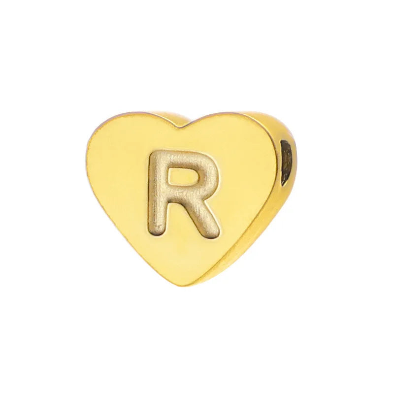 Initial Name Heart Shape Pendant For Necklaces Stainless Steel Necklace for Women Bracelet Make Earrings Jewelry