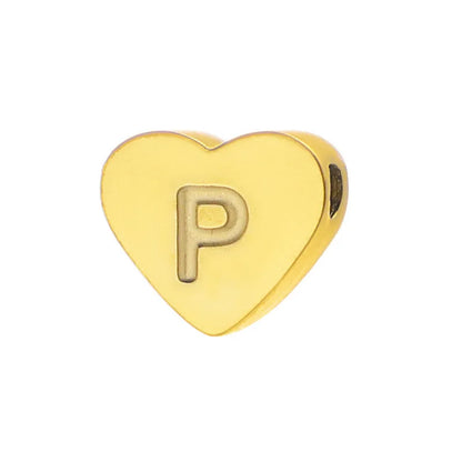 Initial Name Heart Shape Pendant For Necklaces Stainless Steel Necklace for Women Bracelet Make Earrings Jewelry