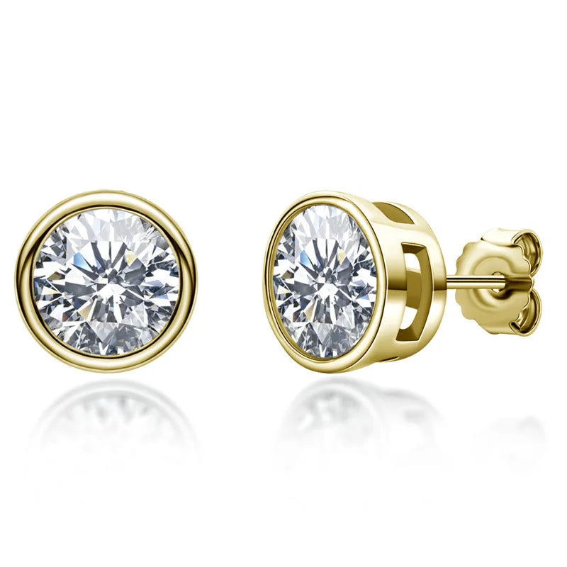 D Color Moissanite Earrings for Women Men Lab Grown Diamond Ear Studs 925 Sterling Silver Fine Jewelry Gift