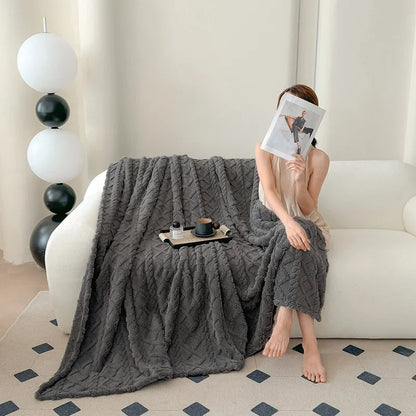 Soft Cozy Velvet Taffeta Blanket, Warm for Bed Sofa Office, Elegant Home Decor, Perfect Gift for All, Durable and Double-sided