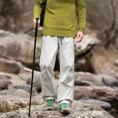 Summer Hiking Pant Autumn Outdoor Sports Waterproof Paratrooper Pants Elastic Waist Camping Trousers Solid Cycling Fishing Pants