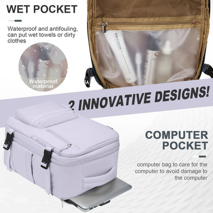 Women's Cabin Travel Backpack Laptop Bag Large Capacity Easyjet Carry-Ons 45x36x20 Backpack Ryanair 40x20x25 Water Resistant Bag