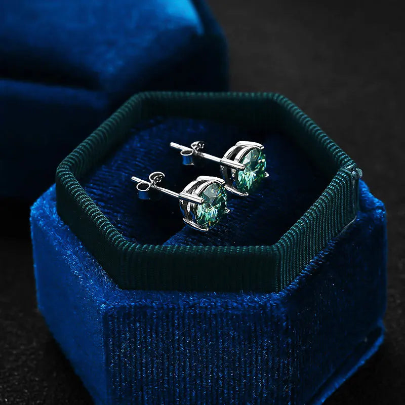 D Color Moissanite Earring S925 Sterling Sliver Plated with 18k White Gold Earring for Women Man Sparkling Fine Jewelry