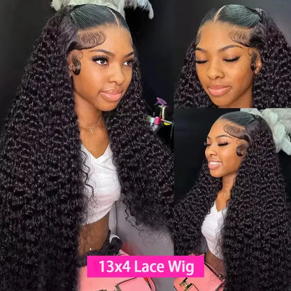 12A Brazilian Virgin Human Hair Wig Kinky Curly Goddess Style 13x4 HD Transparent Lace Frontal With Baby Hair Up To 40