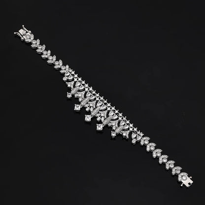 4pcs Bridal Zirconia Full Jewelry Sets For Women Party, Luxury Dubai Nigeria CZ Crystal Wedding Jewelry Sets